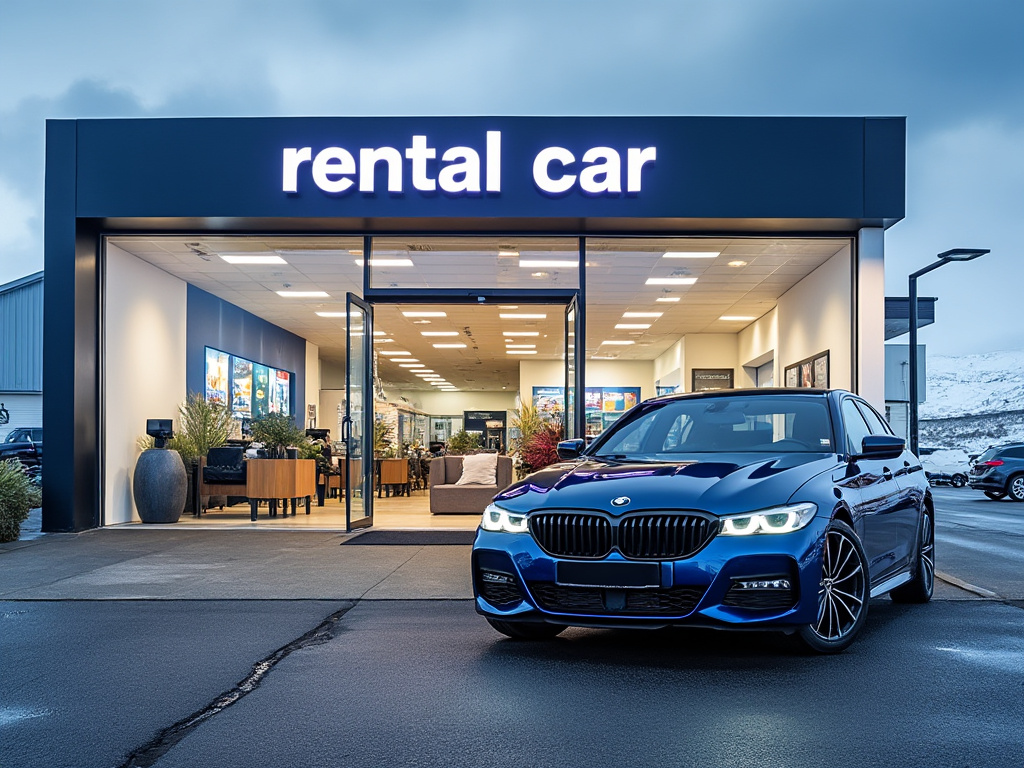 Car hire Reykjavik Airport with scenic Iceland backdrop