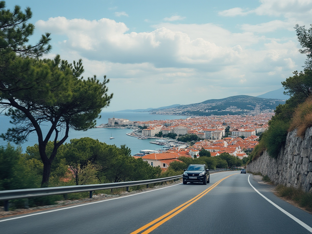 Rental car at Split Airport for a Dalmatia road trip