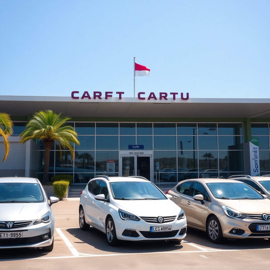 Rental car collection at Corfu Airport for island routes