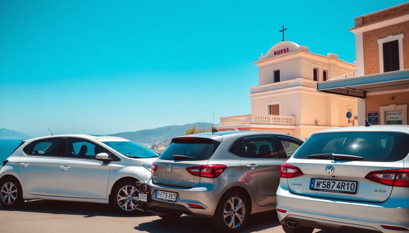 Rental car route near Gouvia and the Corfu coast