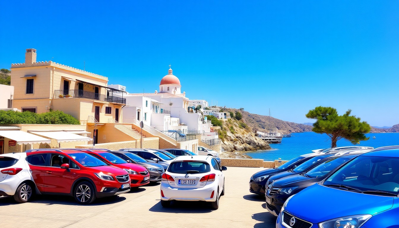 Rental car route near Lindos on Rhodes Island