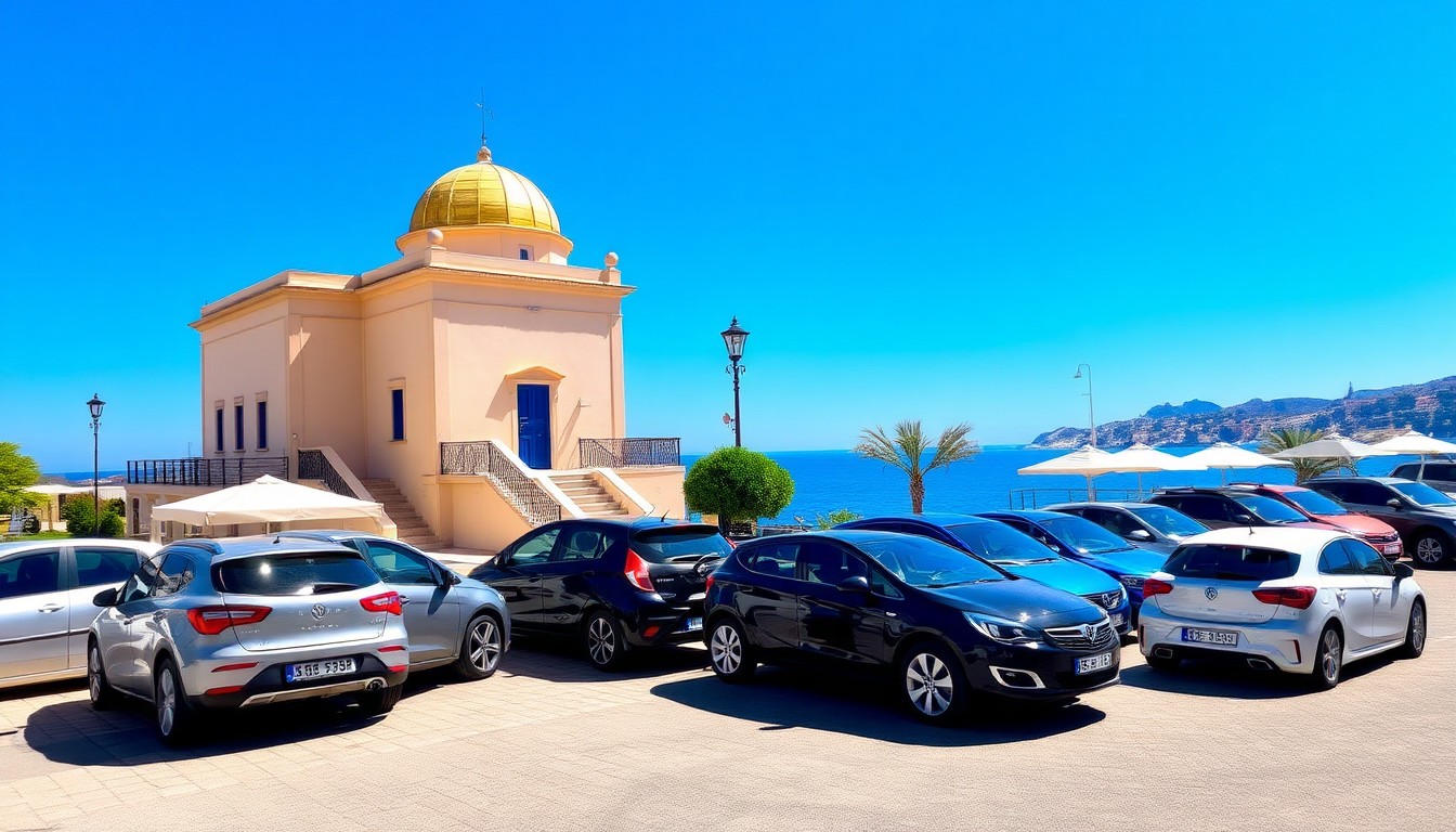 Rental car route near Methoni in the Peloponnese