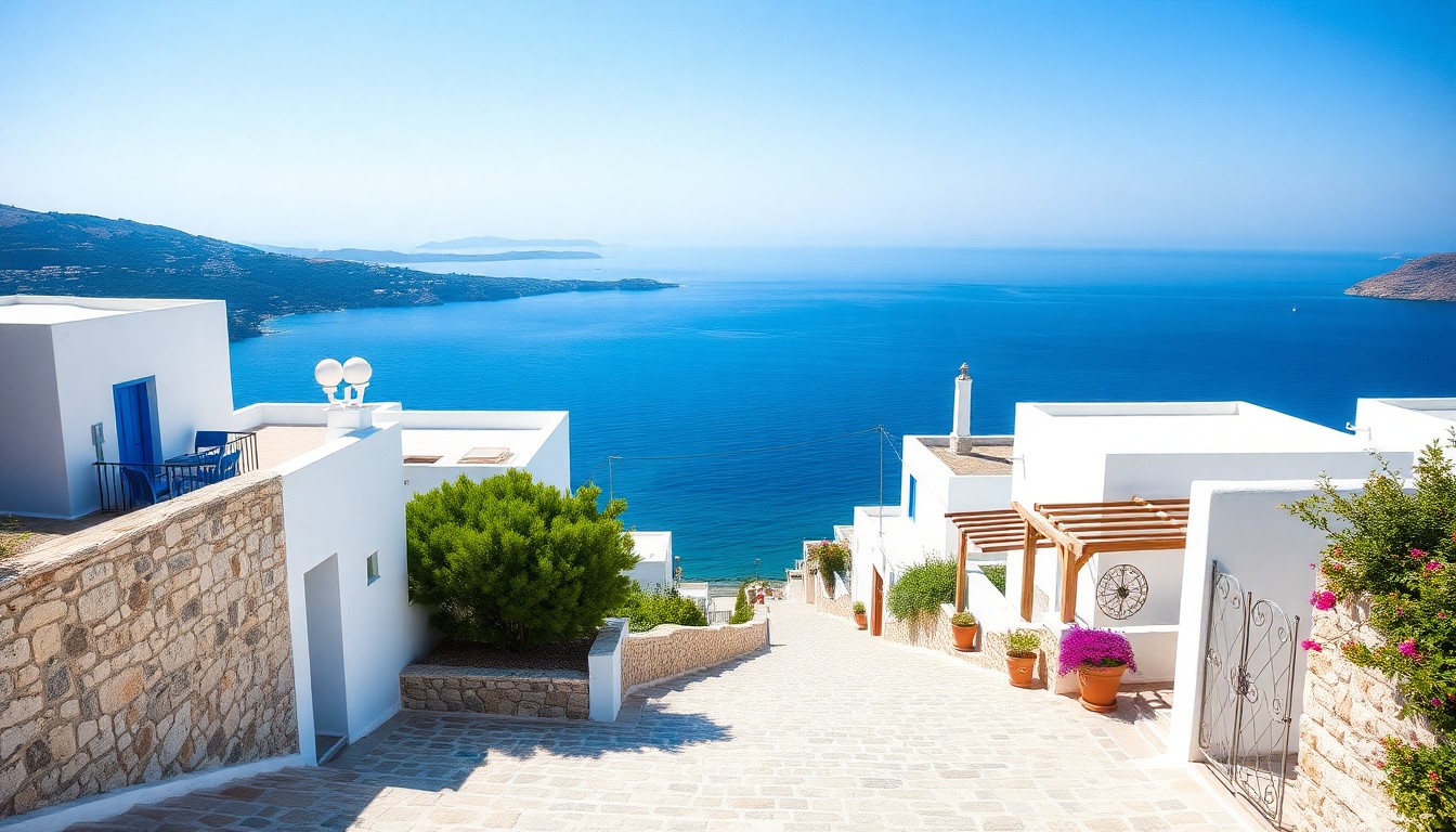 Car-hire journey in Gavrio on Andros, Greece