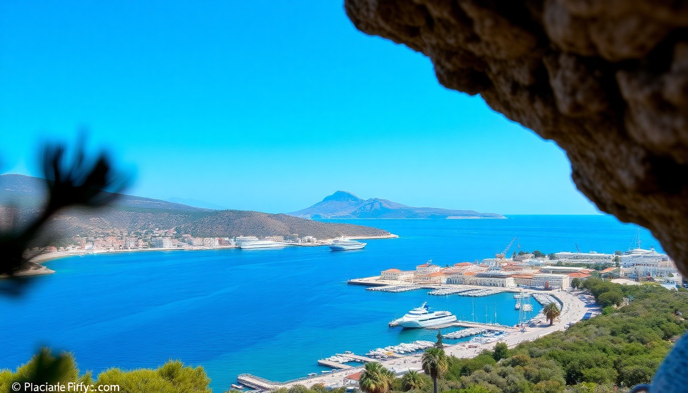 Rental car route near Souda Bay and Chania in western Crete