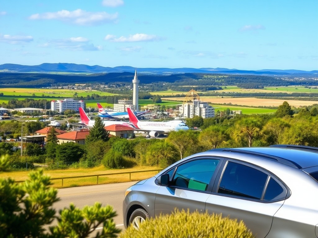 Illustrative UK car-hire scene for Stansted Airport Car Hire