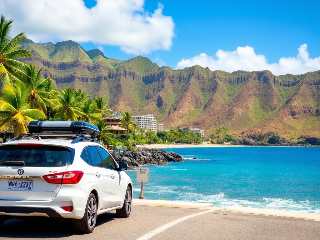 Illustrative USA car-hire scene for Waikiki Kaiulani Car Hire