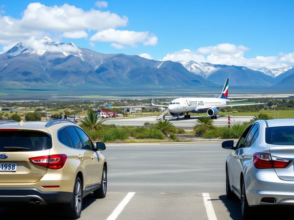 Ushuaia Airport and the surrounding Tierra del Fuego landscape