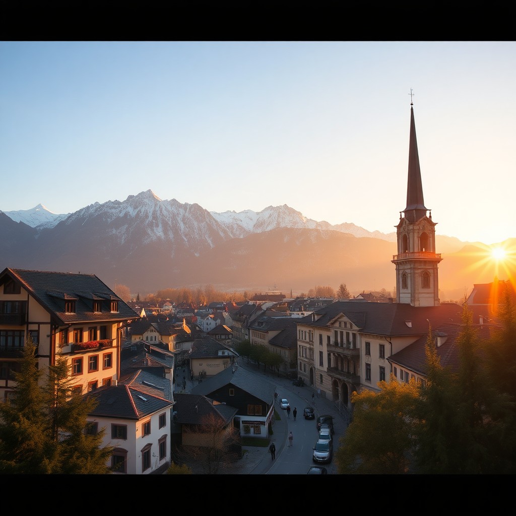 Innsbruck city with the Tyrolean Alps in the background
