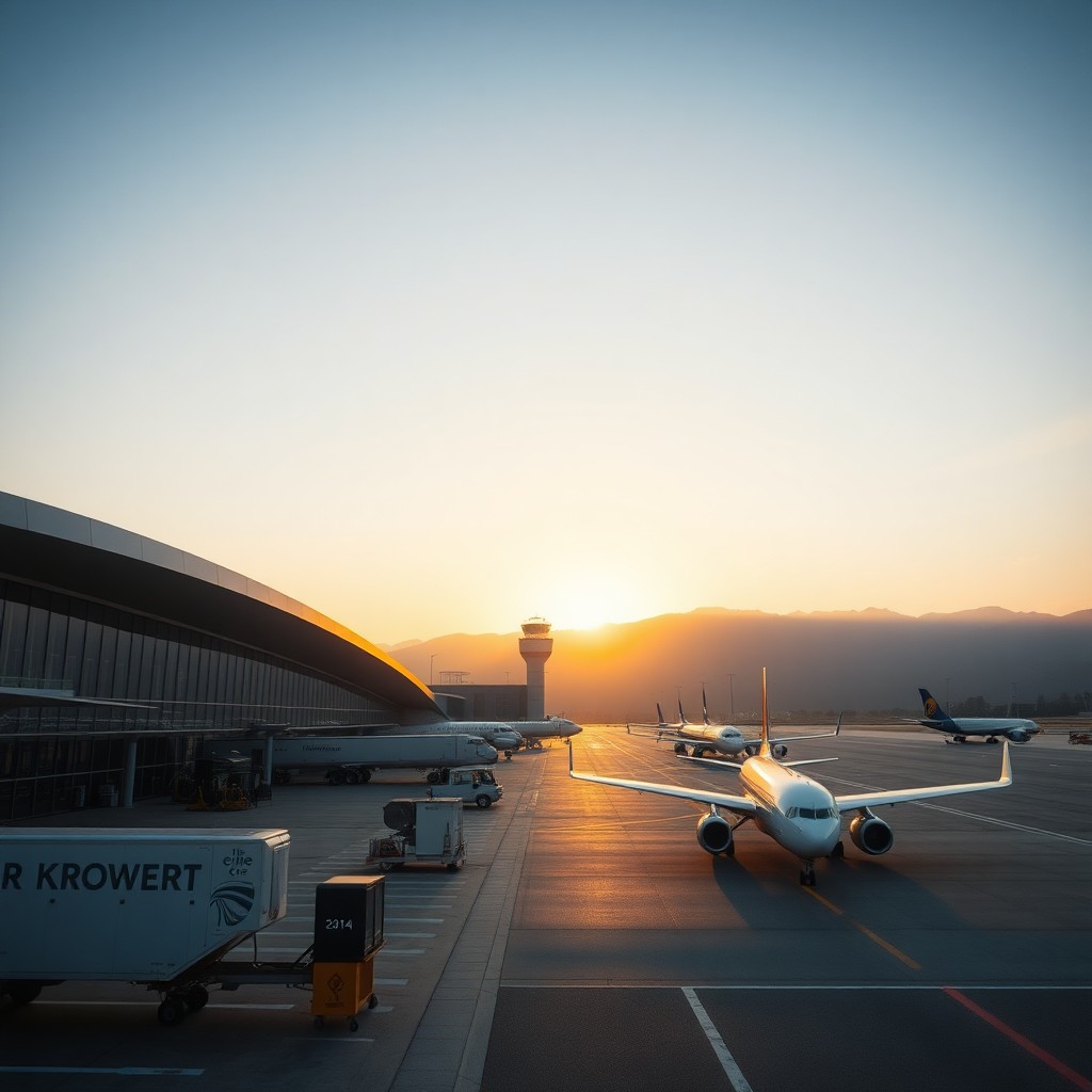 Klagenfurt Airport and the surrounding Carinthian landscape