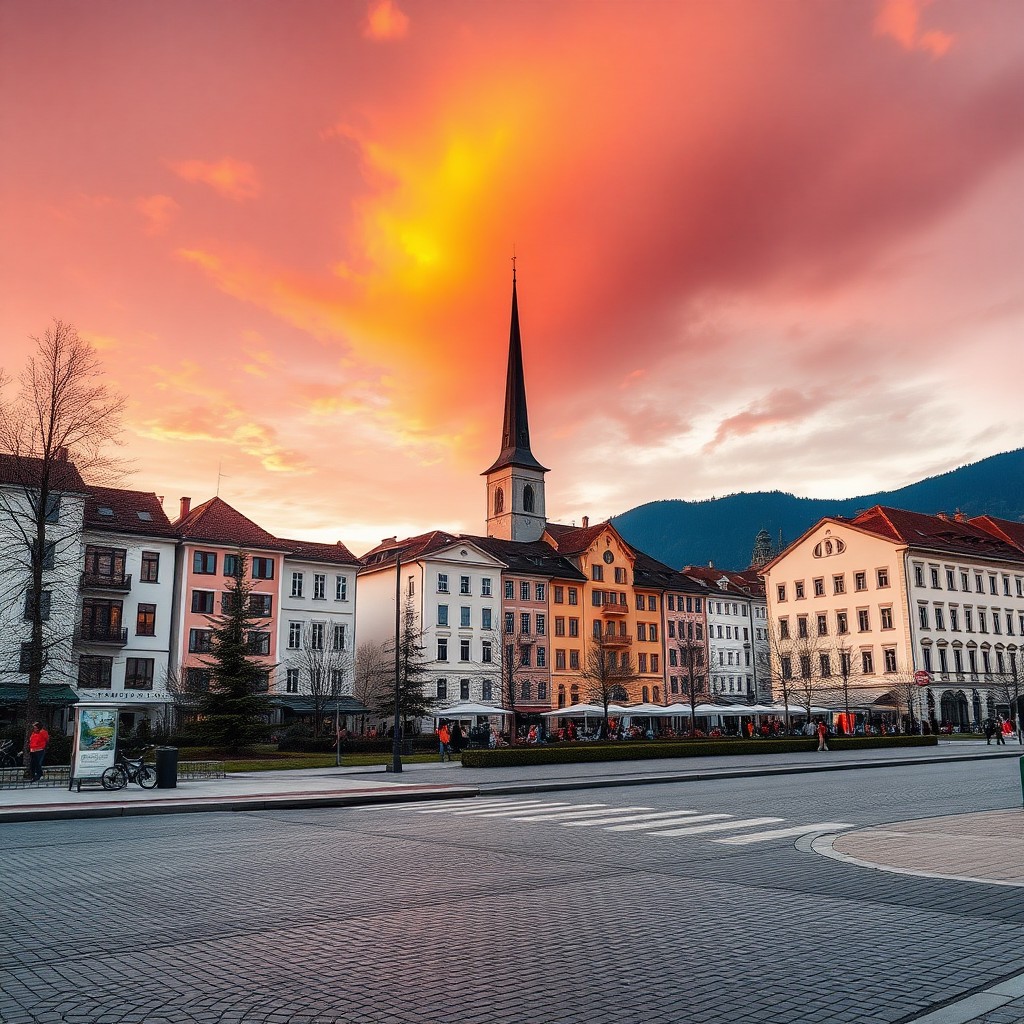 Klagenfurt city and Carinthian landscape