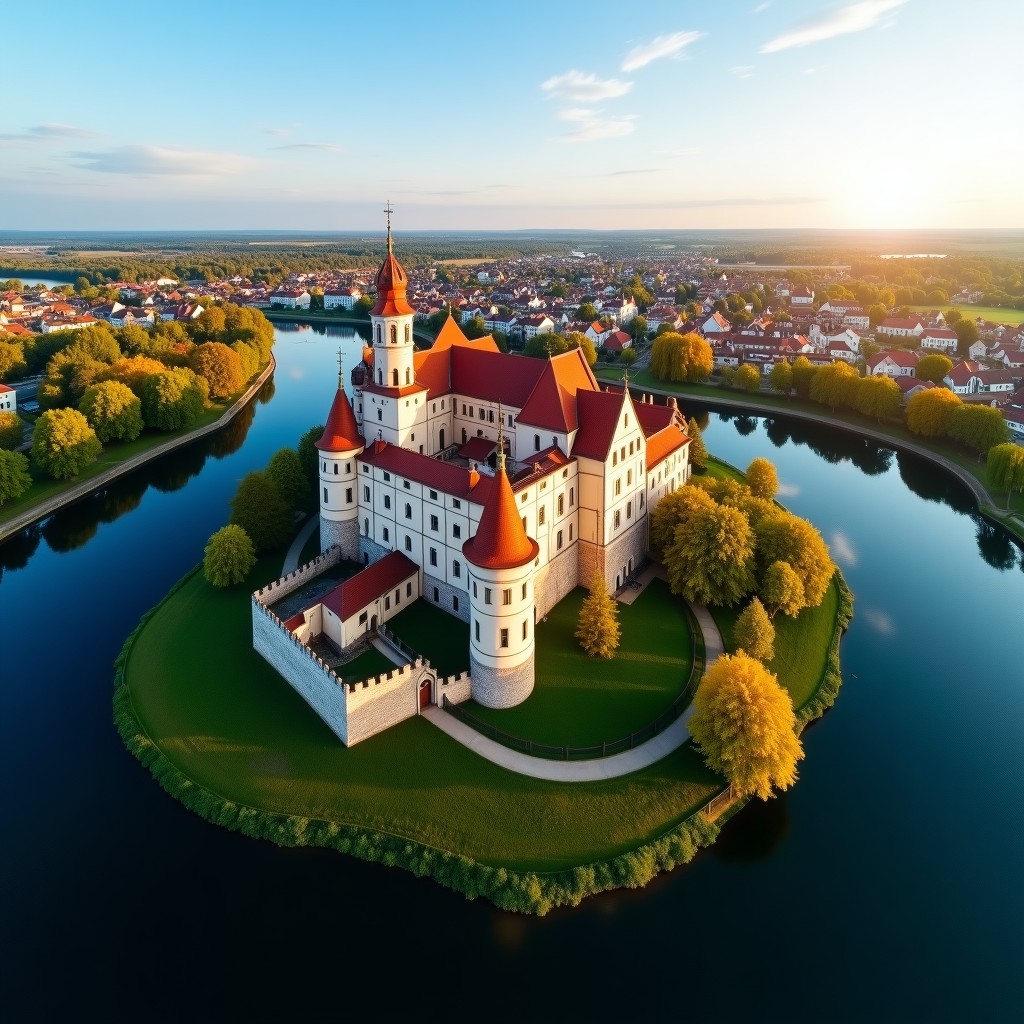 Olsztyn Poland city with castle and lakes