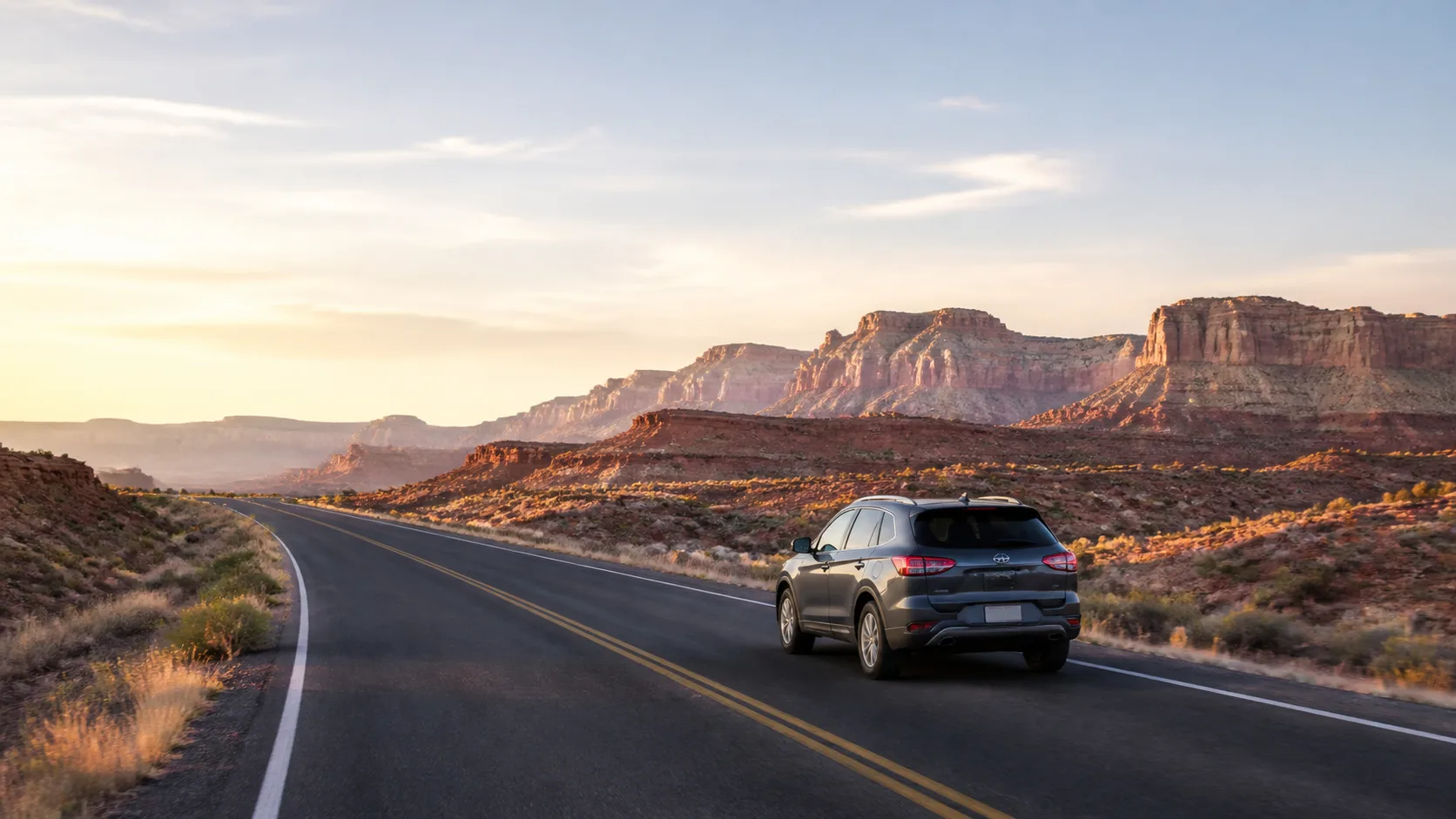 Illustrative USA car hire scene