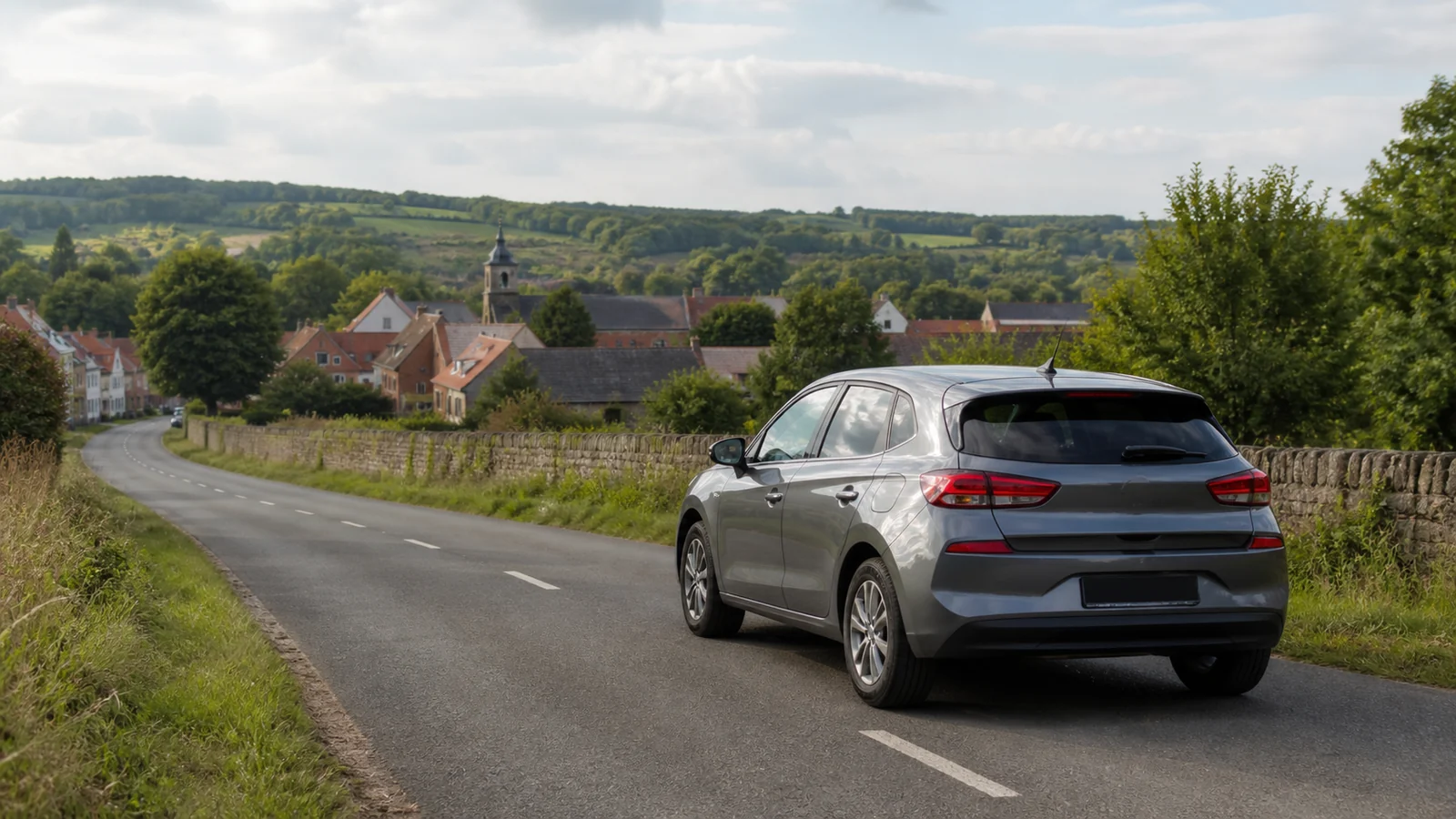 Illustrative Belgium road-trip scene for Kortrijk Car Hire