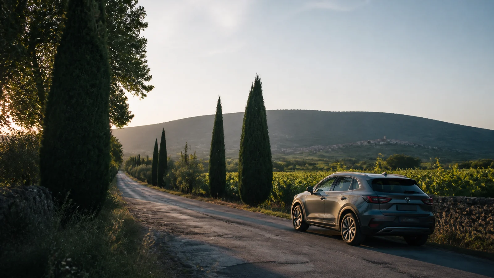 Illustrative France road-trip scene for France Car Hire