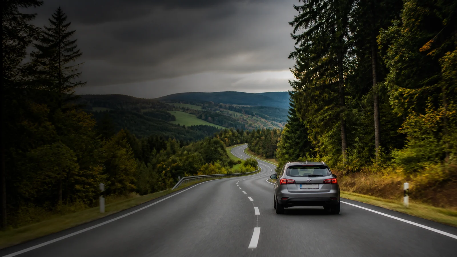 Illustrative Germany road-trip scene for Bielefeld Car Hire