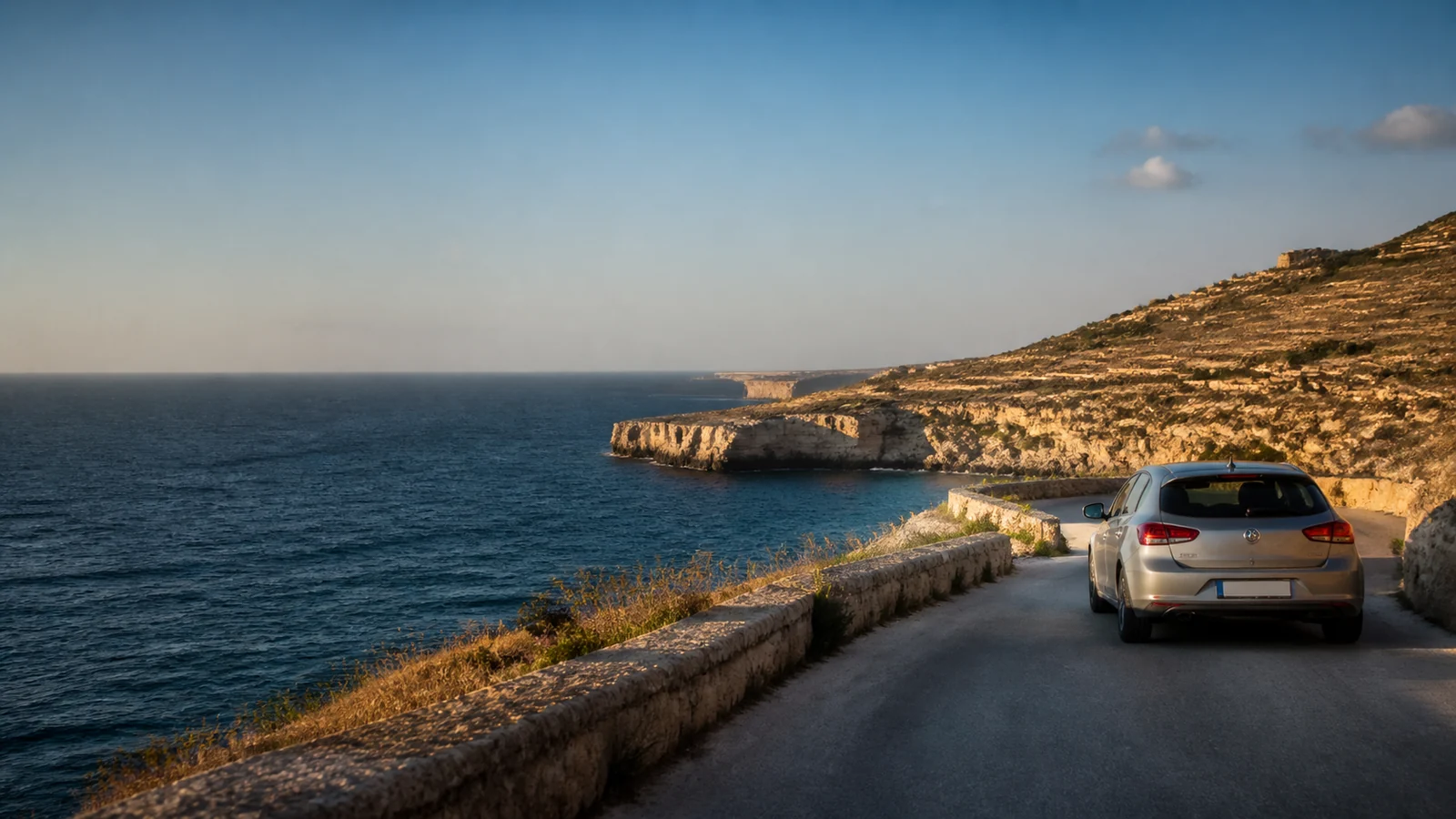 Illustrative Malta road-trip scene for Marsaskala Car Hire