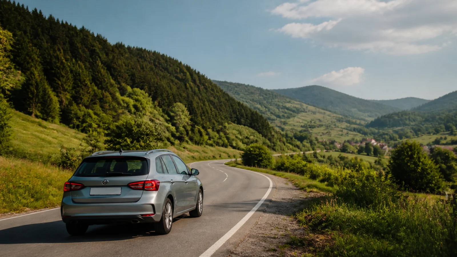 Illustrative Romania road-trip scene for Iasi Car Hire