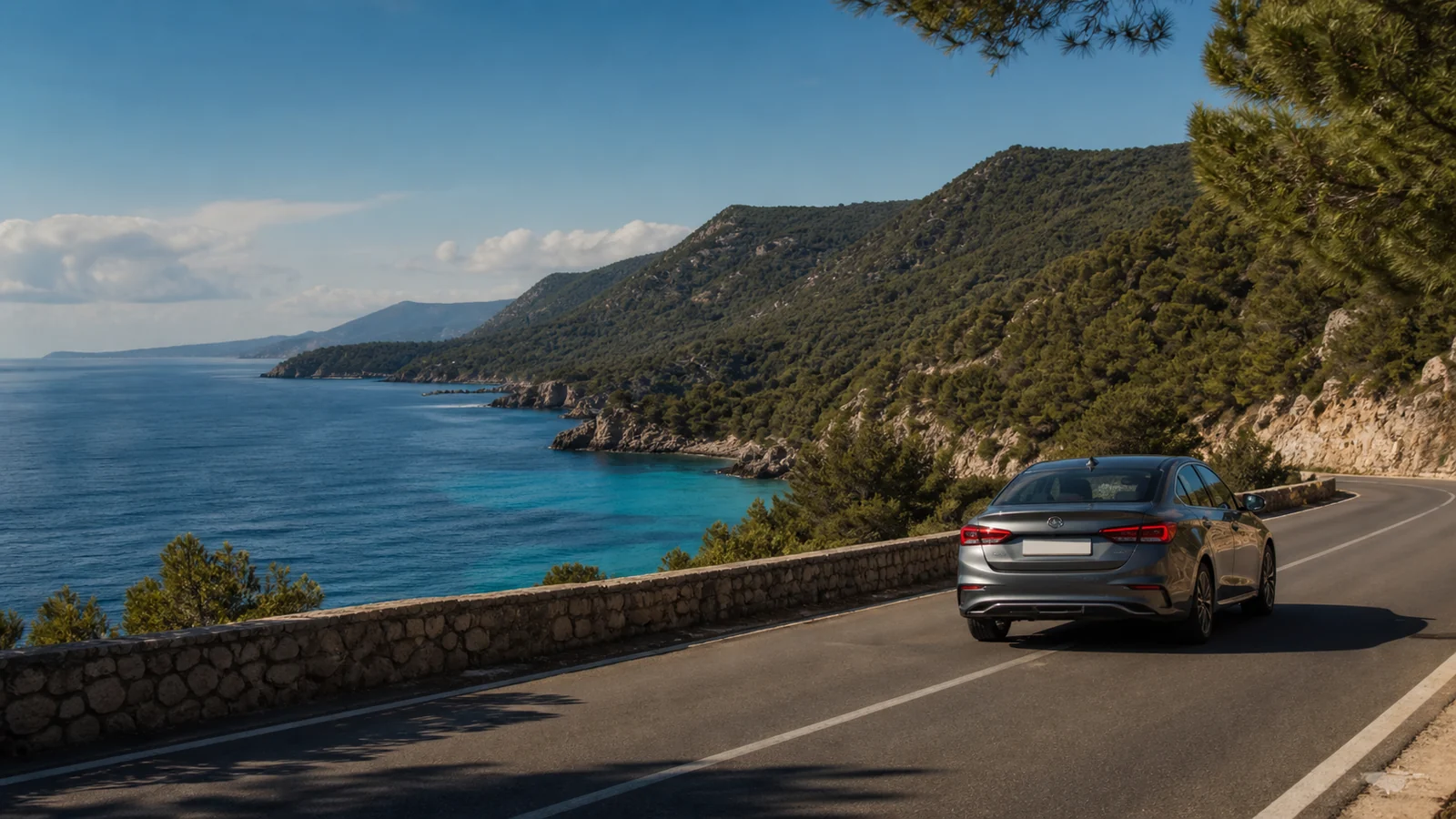 Illustrative Turkey road-trip scene for Turkey Car Hire